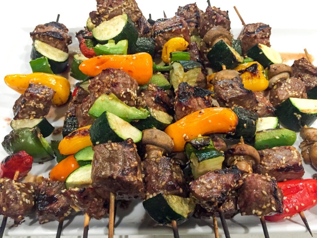 Sesame marinated steak kabob