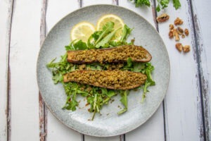 Eggplant with Walnut Pesto